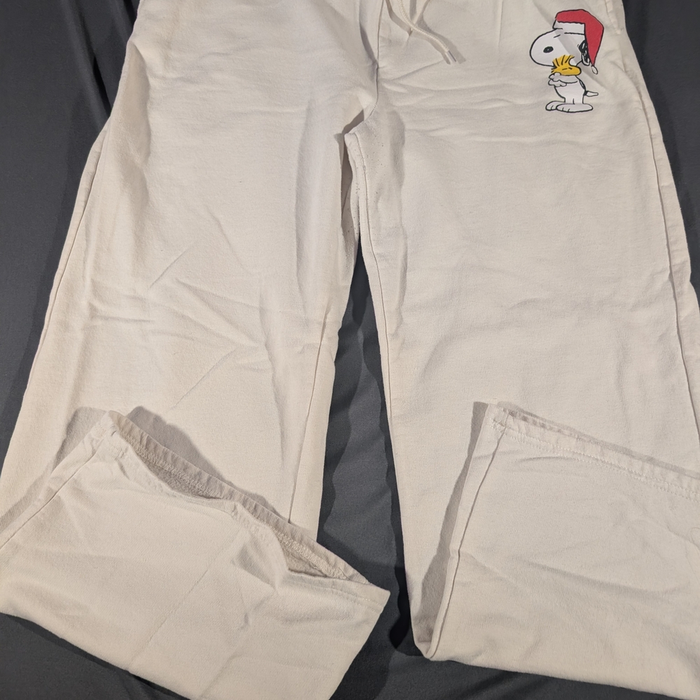 LG Woman's Cream Snoopy Joggers